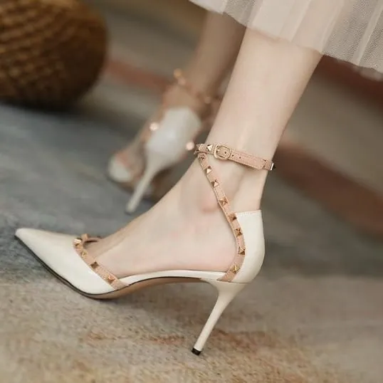 A generation of beautiful women with high heels sandals womens bag top thin heel single shoe pointed toe spring style