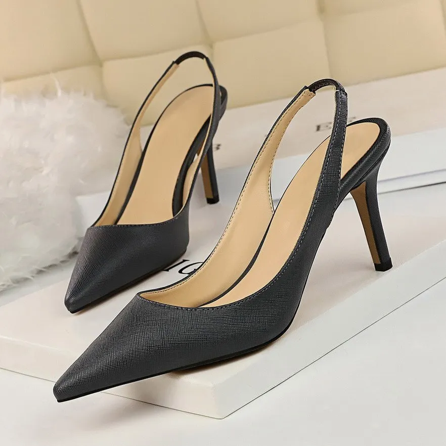 Amozae-2024 New Women 8cm High Heels Tacons Pumps Plus Size 10.5 Luxury Lady White Slingback Shoes Low Heels Scarpins Gold Blue Pumps