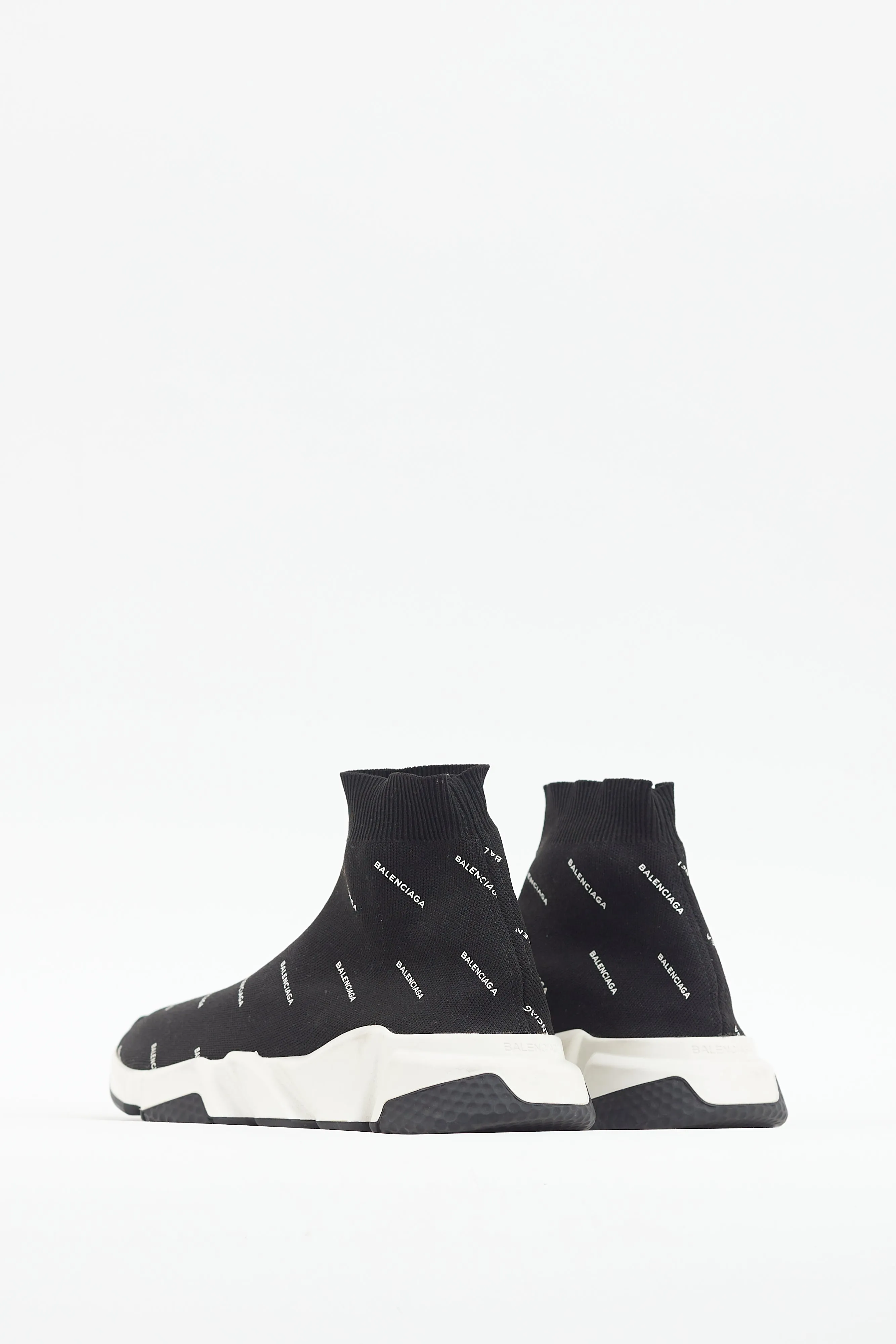 Black & White Logo Speed Knit Sneaker