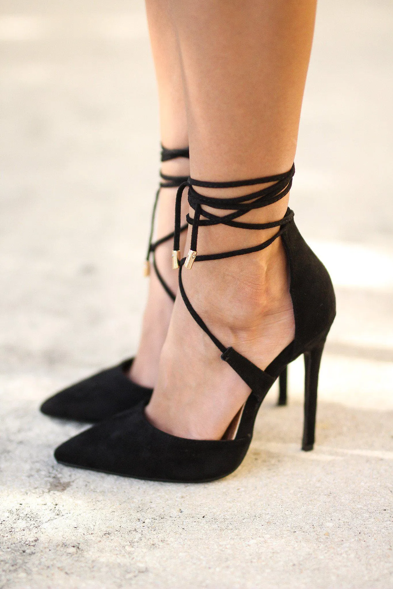 Black Lace Up Heels