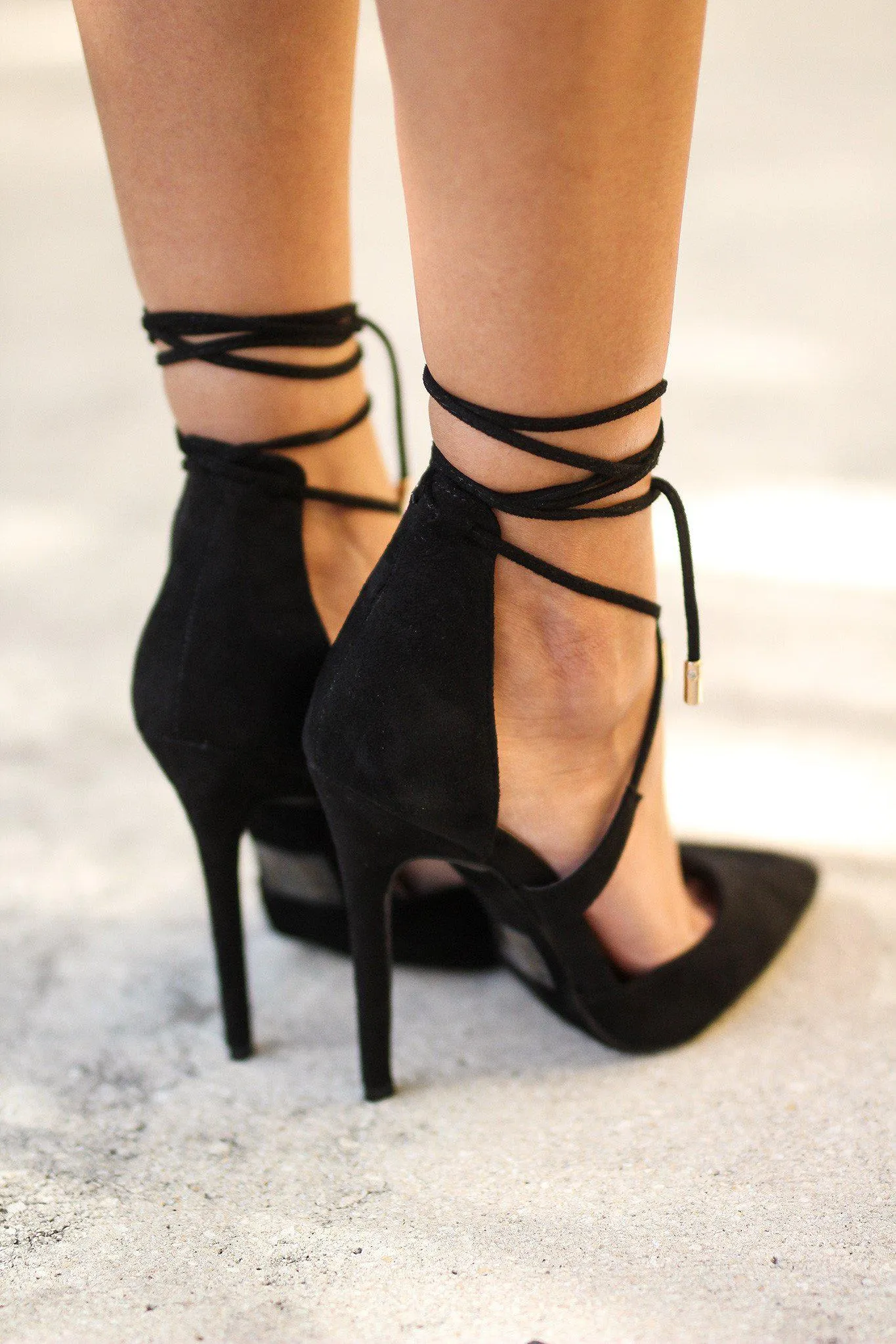 Black Lace Up Heels