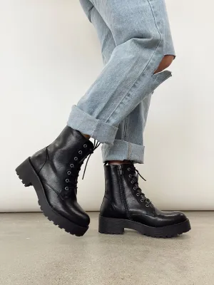 Black Madison Combat Boots