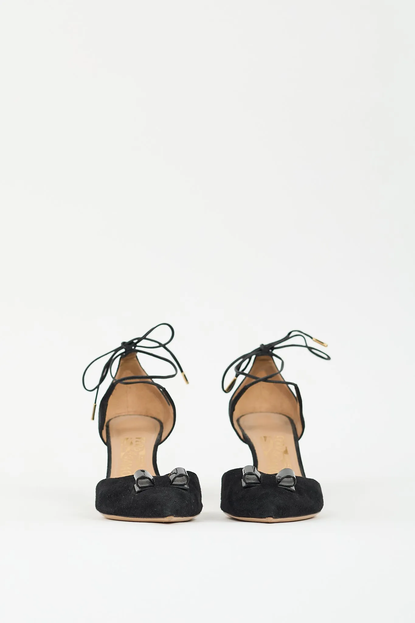 Black Suede D'Orsay Bow Pump