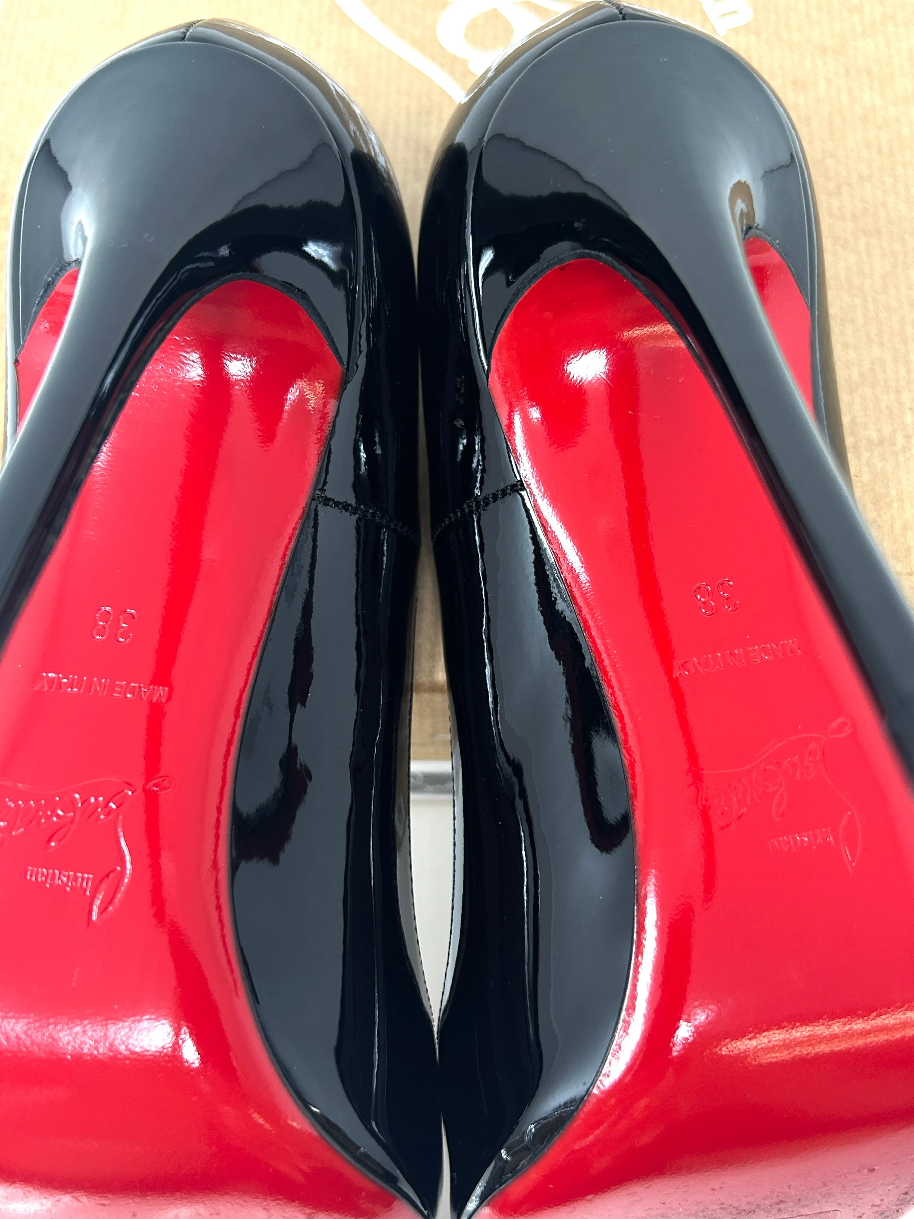 Christian Louboutin So Kate 120 Black Patent Leather Pump Heels 38 UK 5