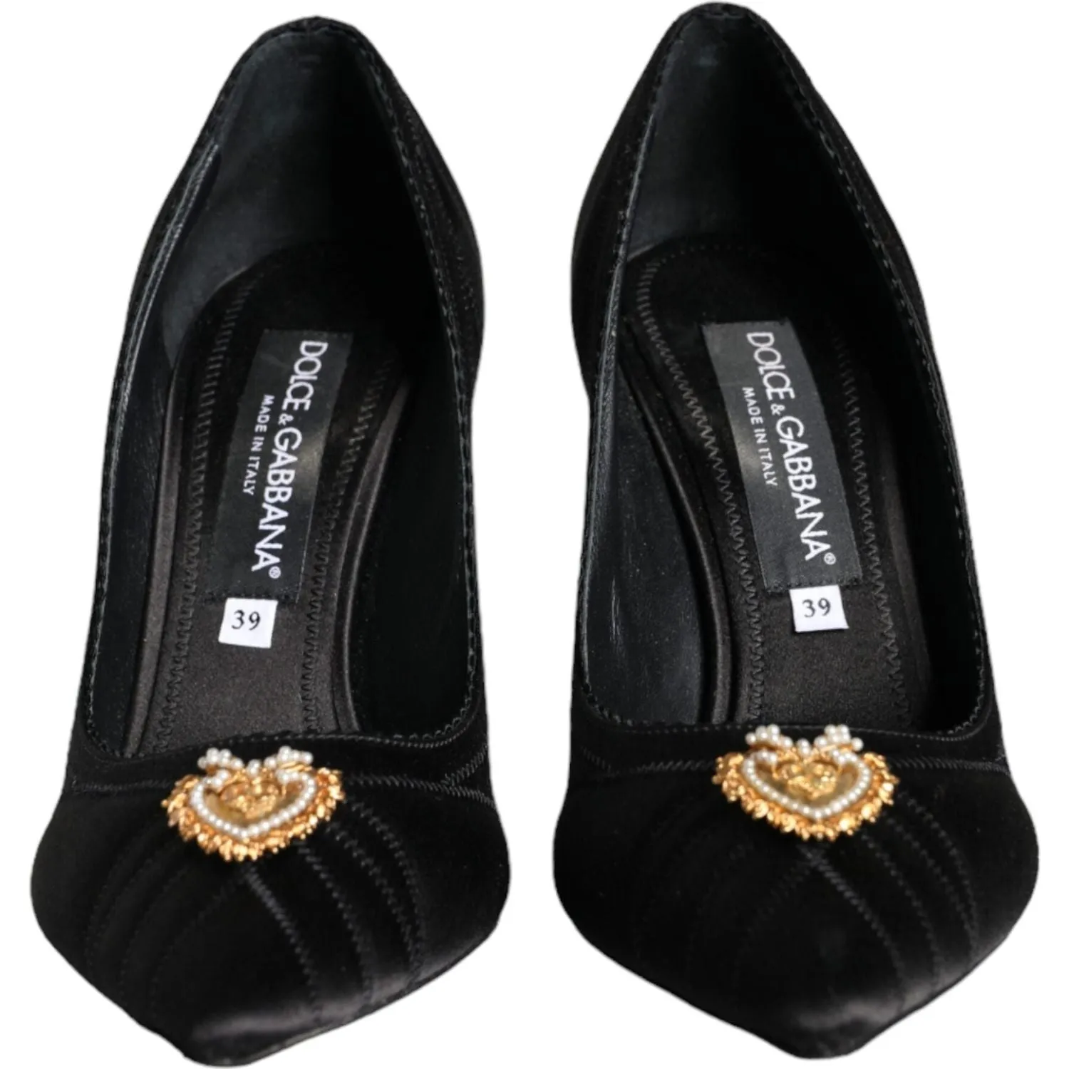 Dolce & Gabbana Black Heart DEVOTION Heels Pumps Shoes