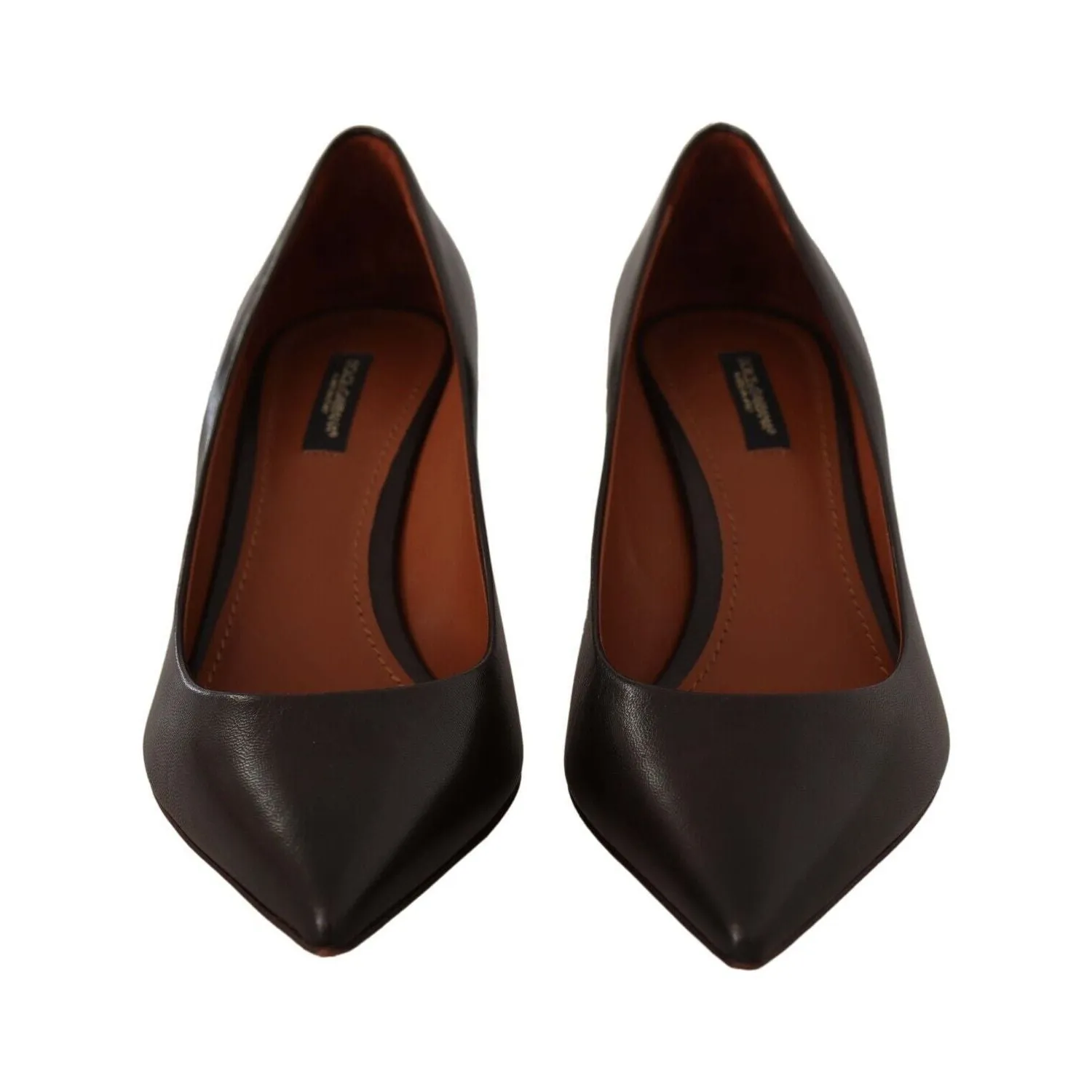 Dolce & Gabbana Elegant Brown Leather Heels Pumps