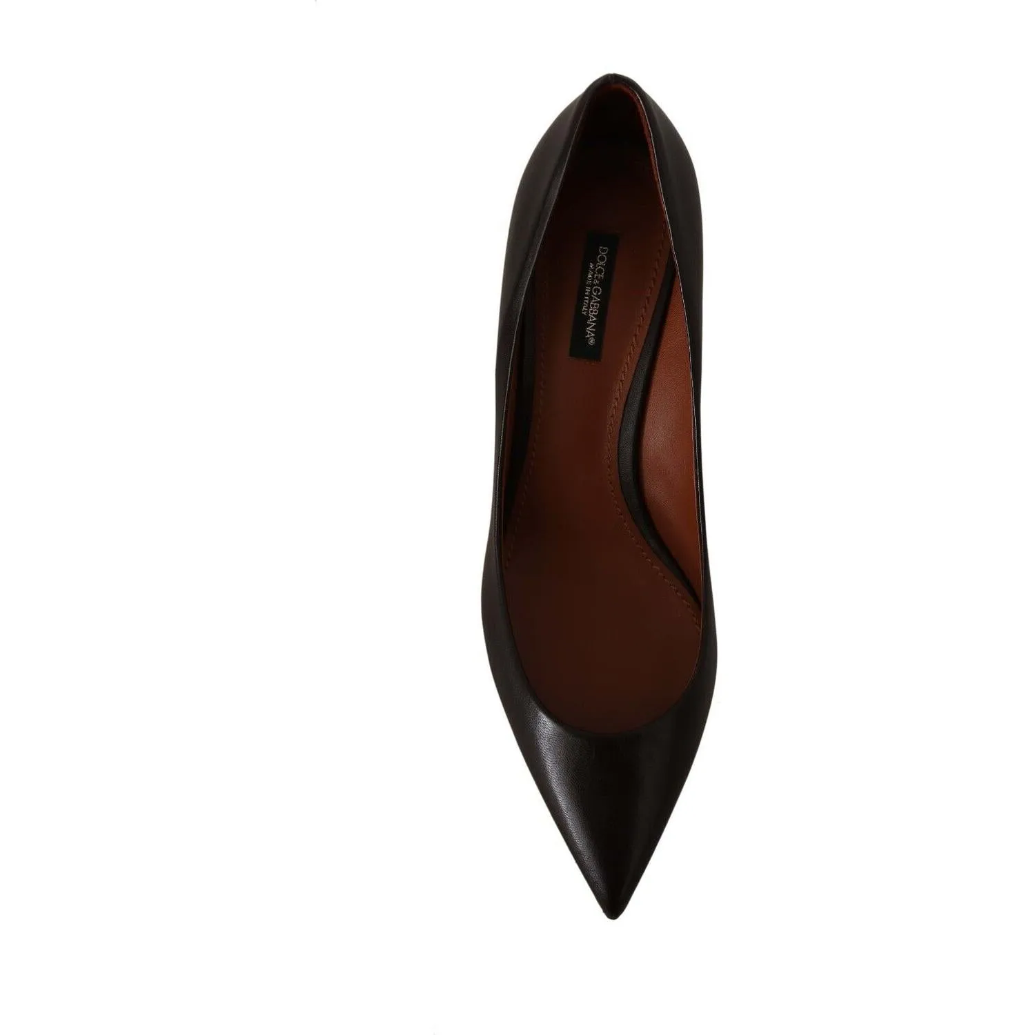 Dolce & Gabbana Elegant Brown Leather Heels Pumps