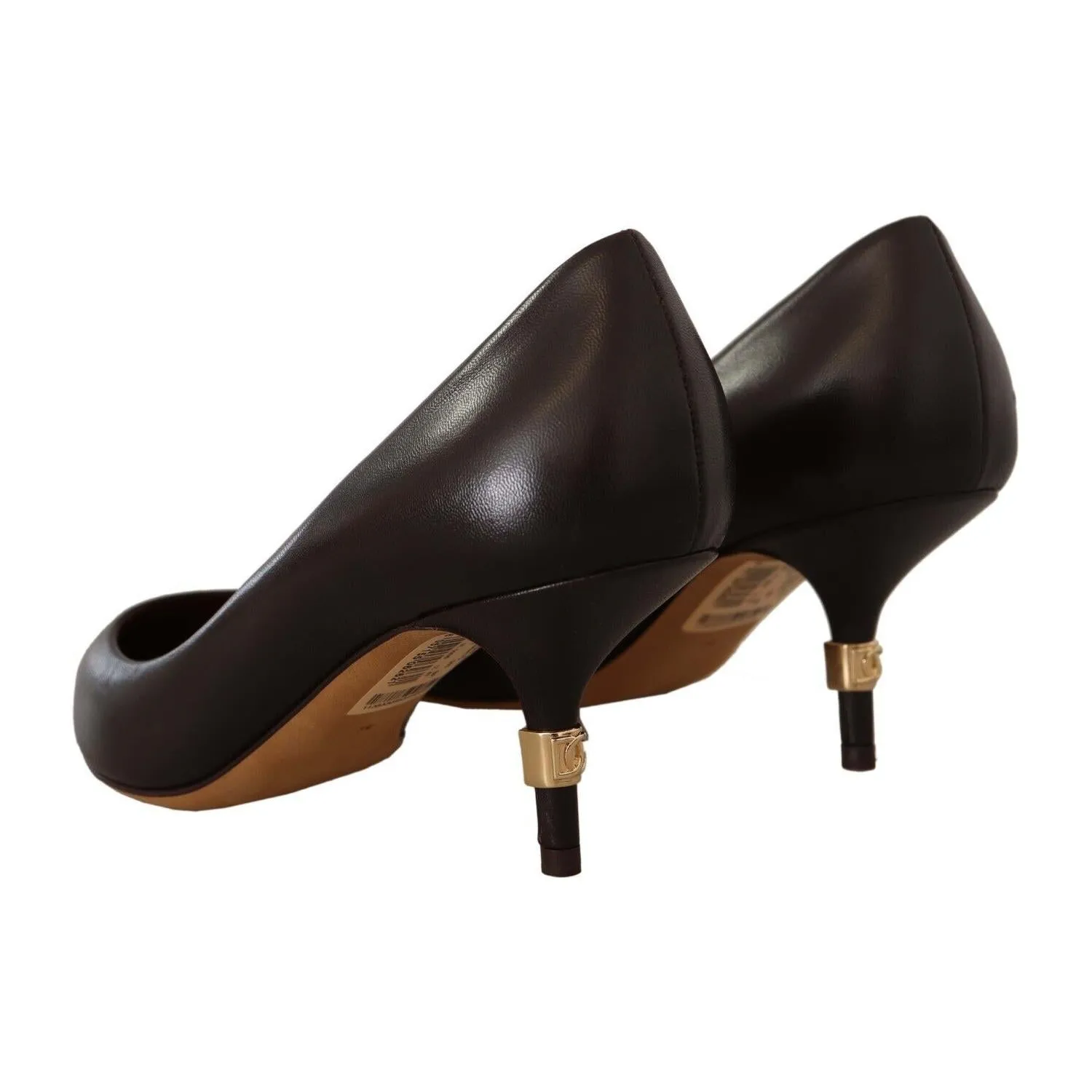 Dolce & Gabbana Elegant Brown Leather Heels Pumps