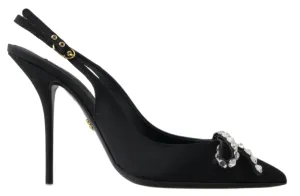 Dolce & Gabbana Embellished Black Slingback Heels Pumps