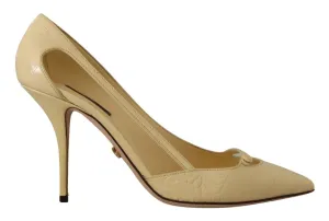 Dolce & Gabbana Yellow Exotic Leather Stiletto Heel Pumps Shoes