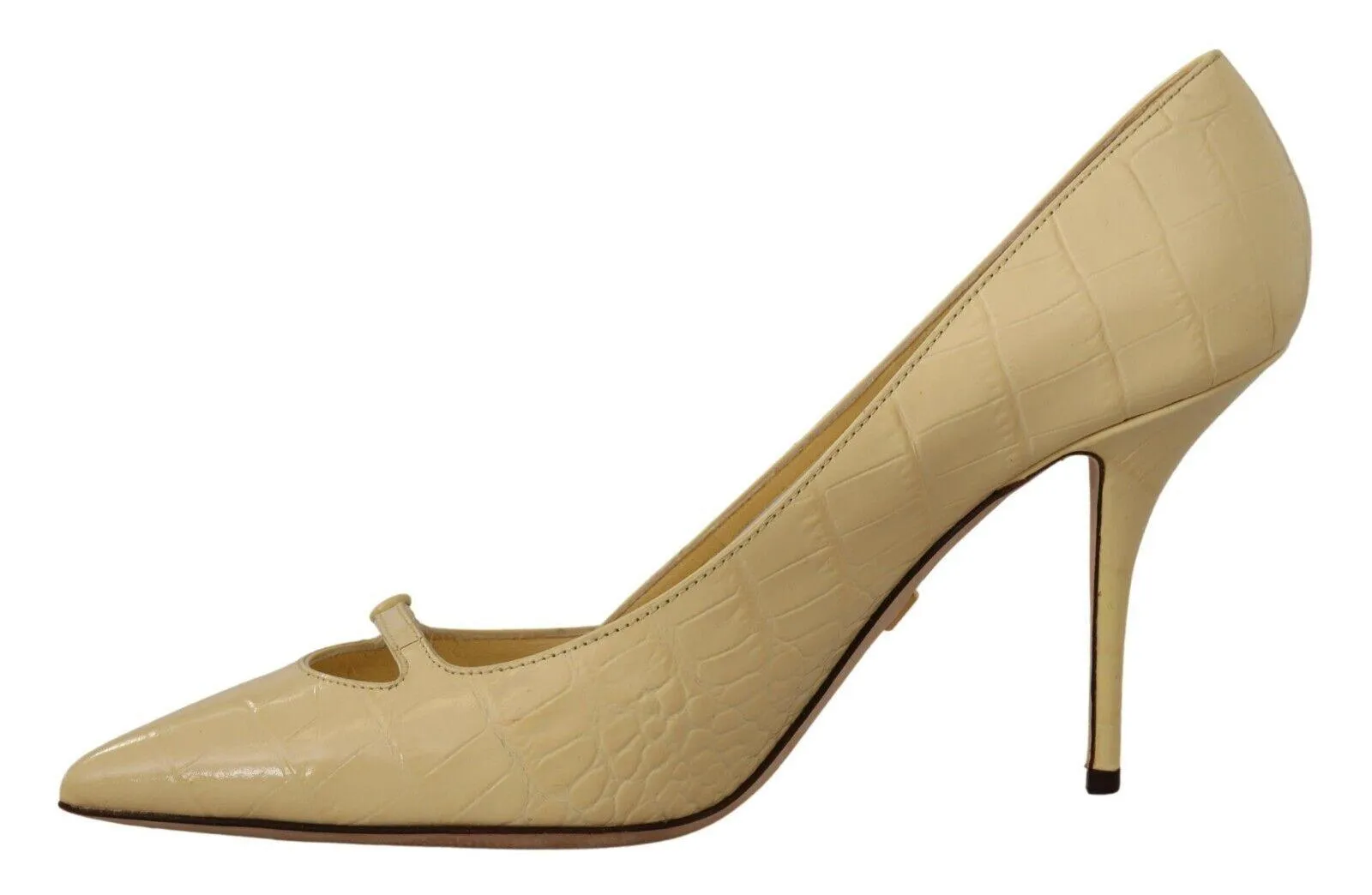 Dolce & Gabbana Yellow Exotic Leather Stiletto Heel Pumps Shoes