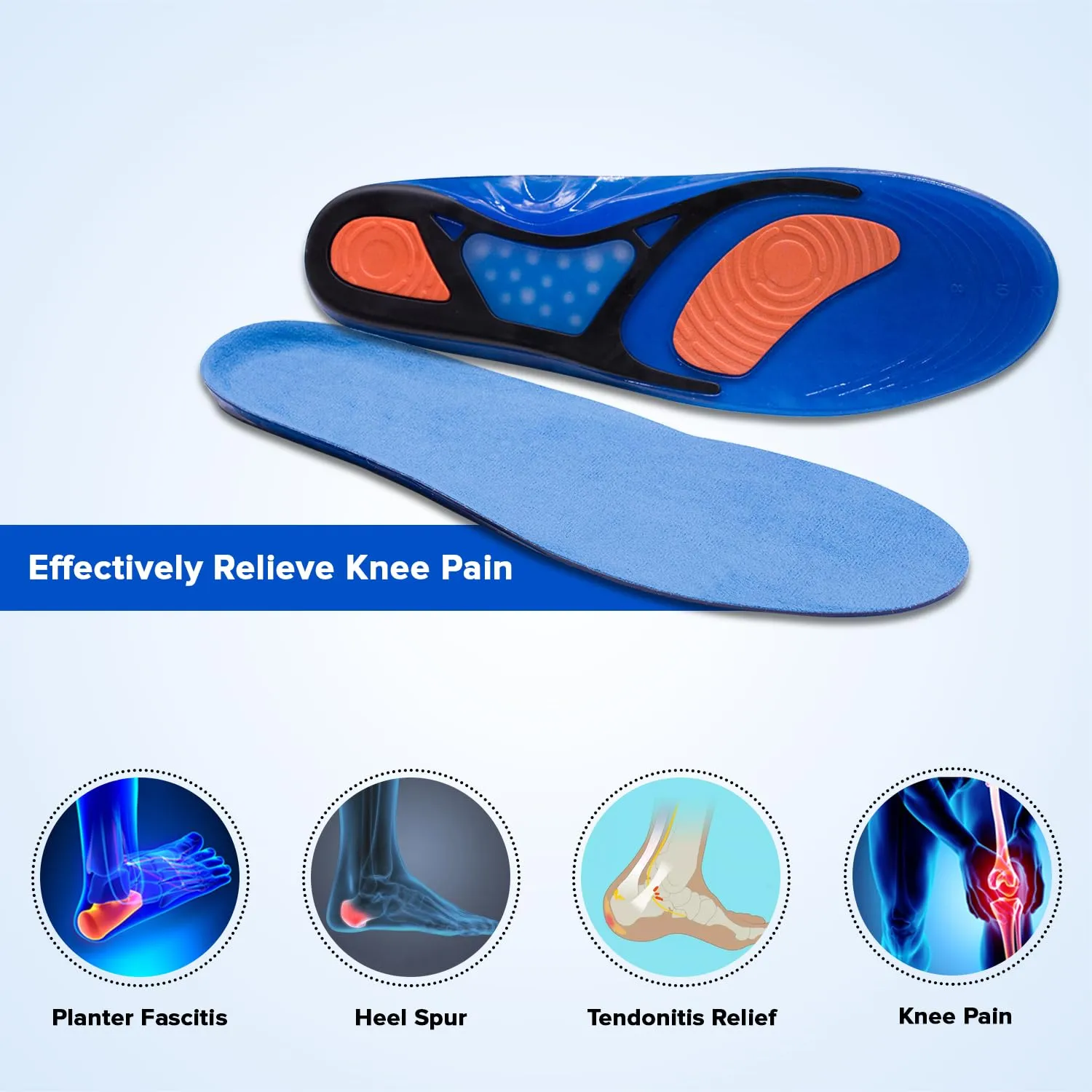 Dr Foot | Insole for Shoes Men | Memory Foam Insole | Flat Feet Arch Support Insole | Shoe Insole | Gel Insole | Ortho Insole for Shoes Men | Soft Insole for Flat Foot | 1 Pair - Small Size