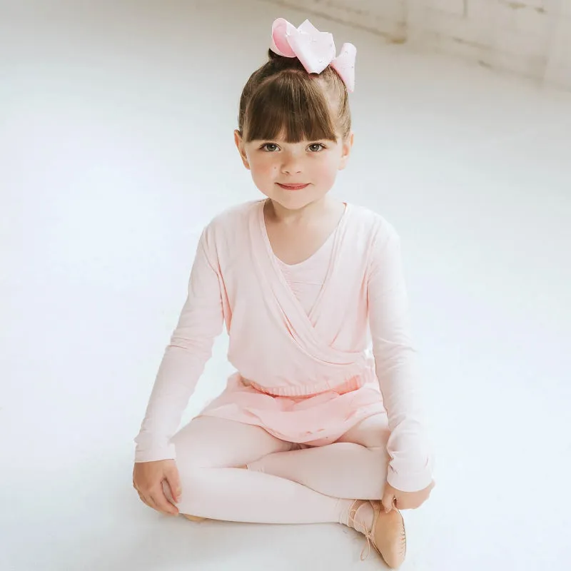 Flo Dancewear Satin Tie Cross Over - Pink