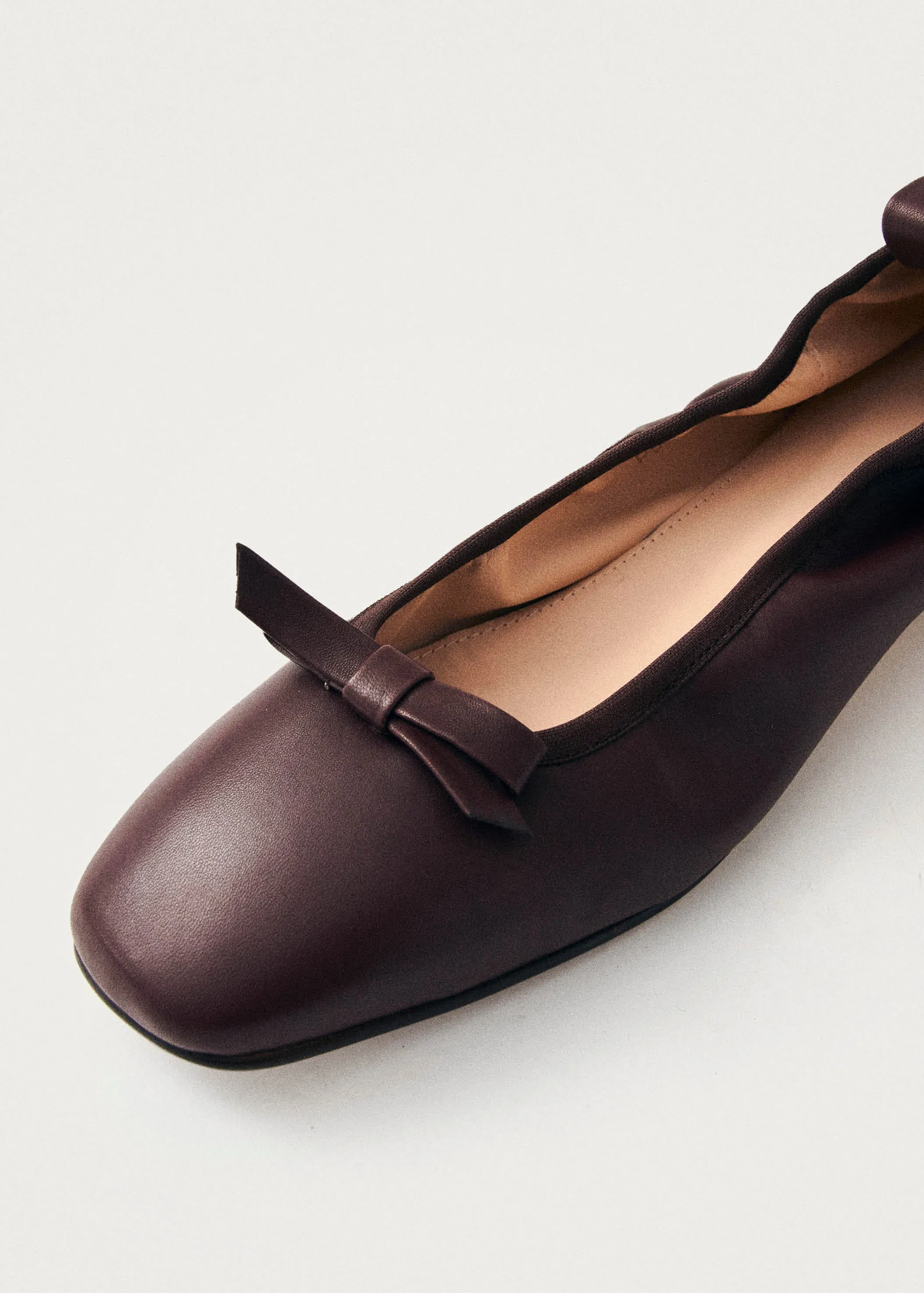 Freya Brown Leather Ballet Flats