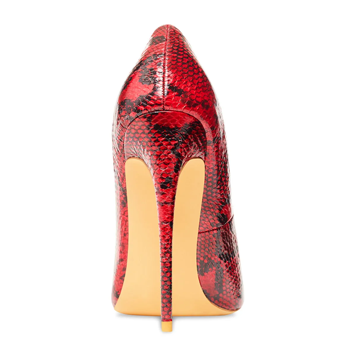 Gloria Red Vegan Snake Pumps