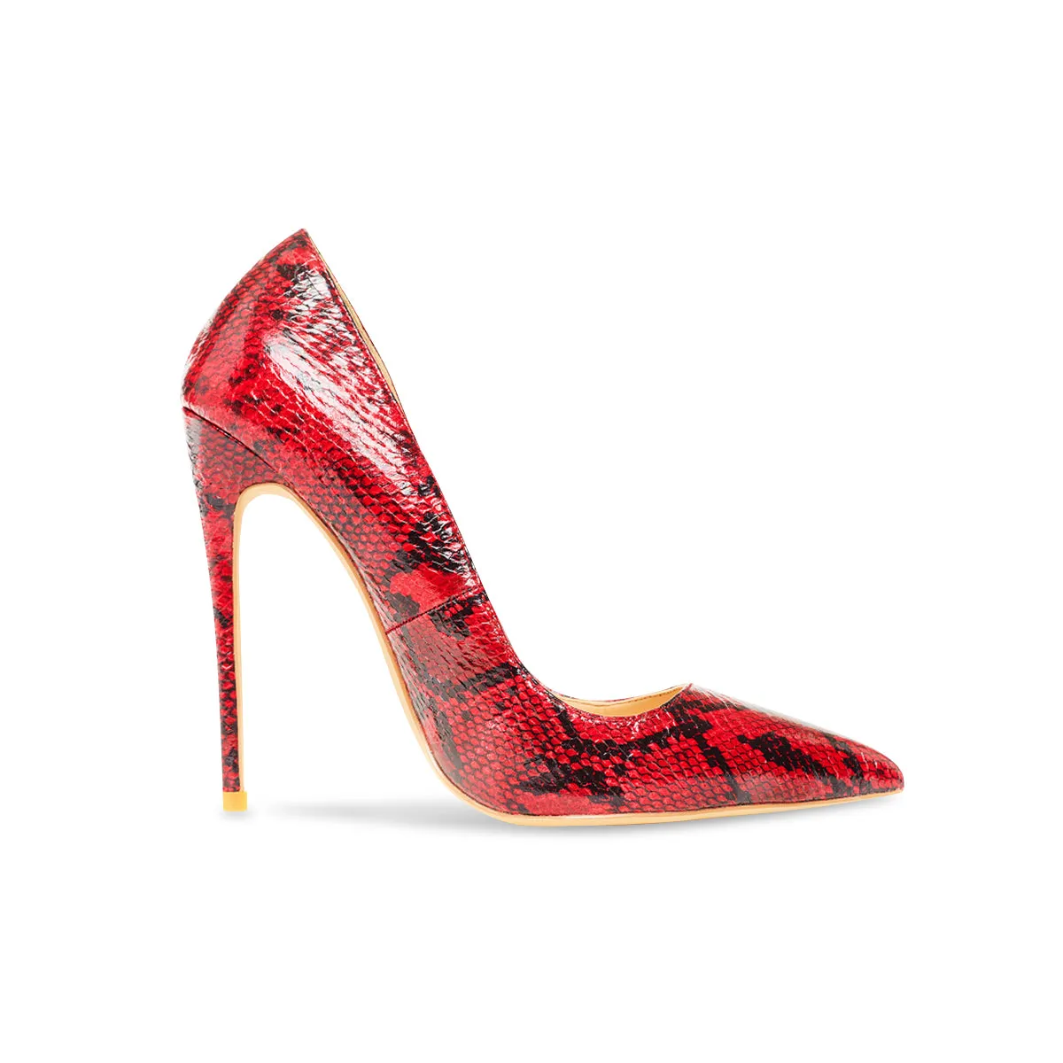 Gloria Red Vegan Snake Pumps