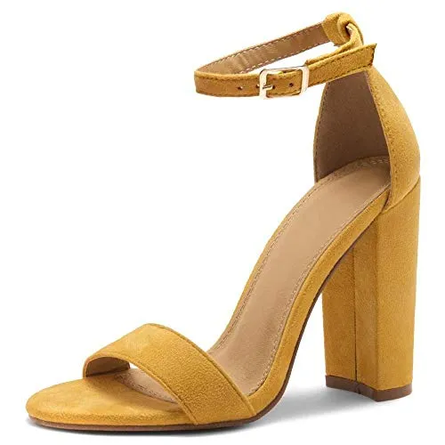 Herstyle Rosemmina Womens Open Toe Ankle Strap Chunky Block High Heel Dress Party Pump Sandals