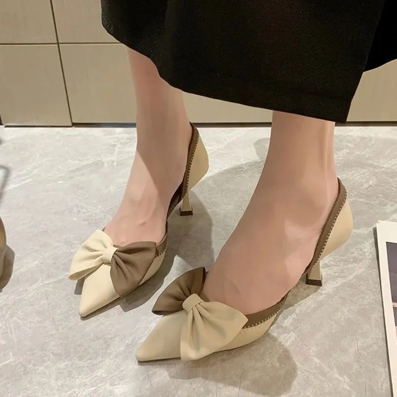 LovelyRLovely Mix Color Bow-Tie High Heel Shoes