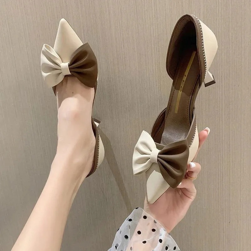 LovelyRLovely Mix Color Bow-Tie High Heel Shoes