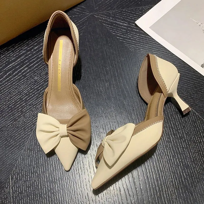 LovelyRLovely Mix Color Bow-Tie High Heel Shoes