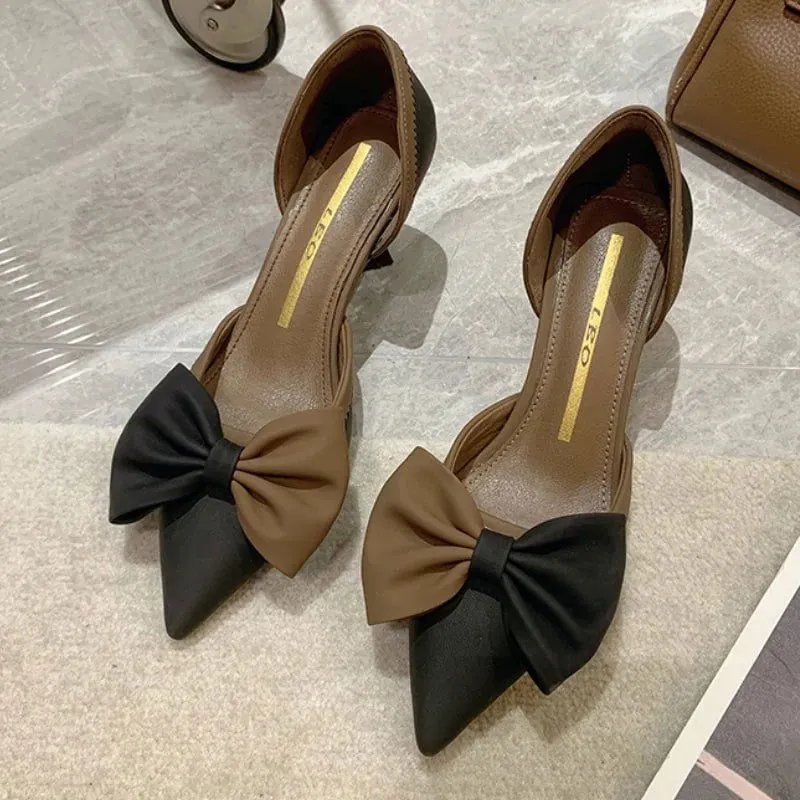 LovelyRLovely Mix Color Bow-Tie High Heel Shoes