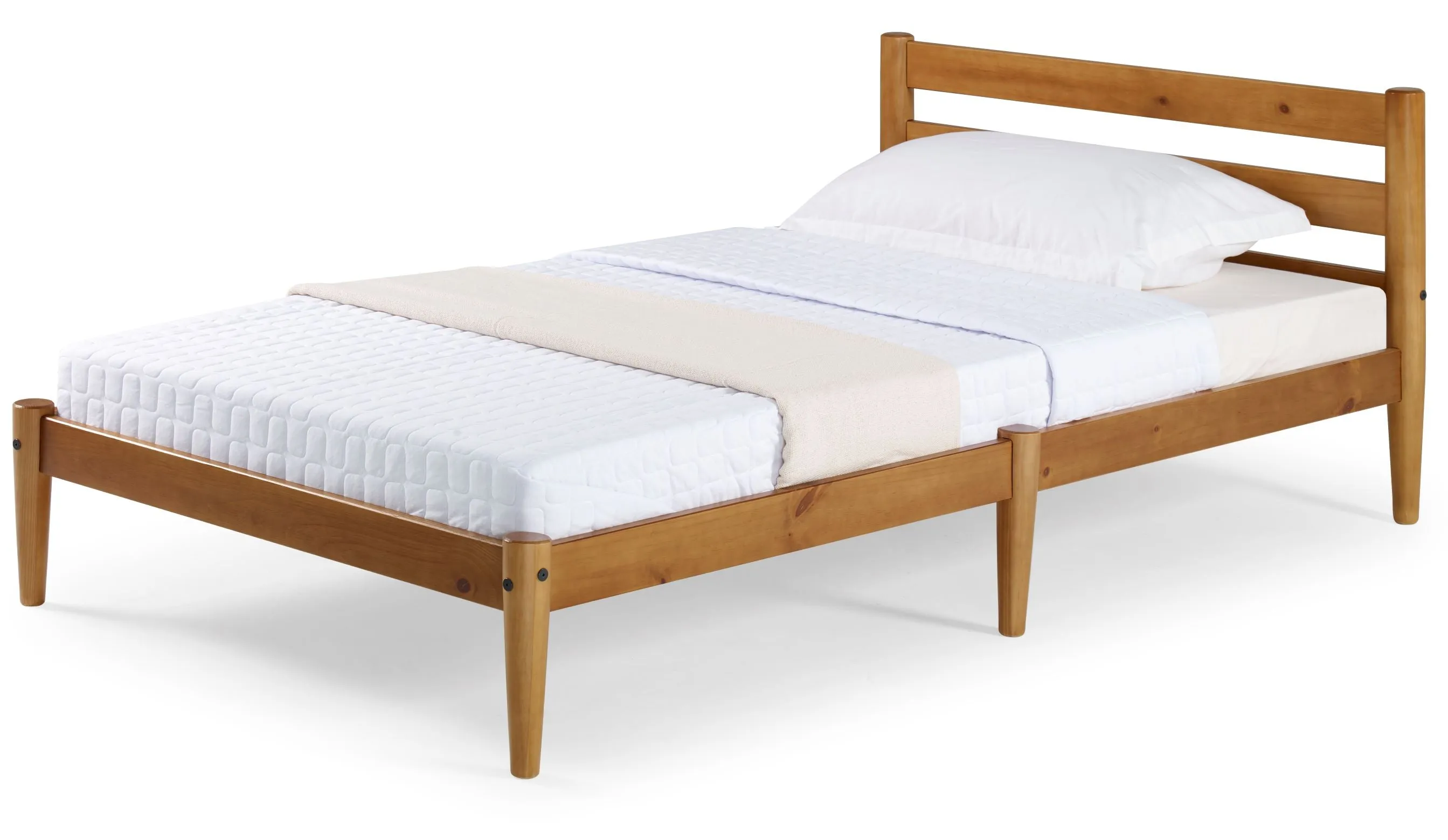 Mid-Century Twin Size Platform Bed - 2 Color Options