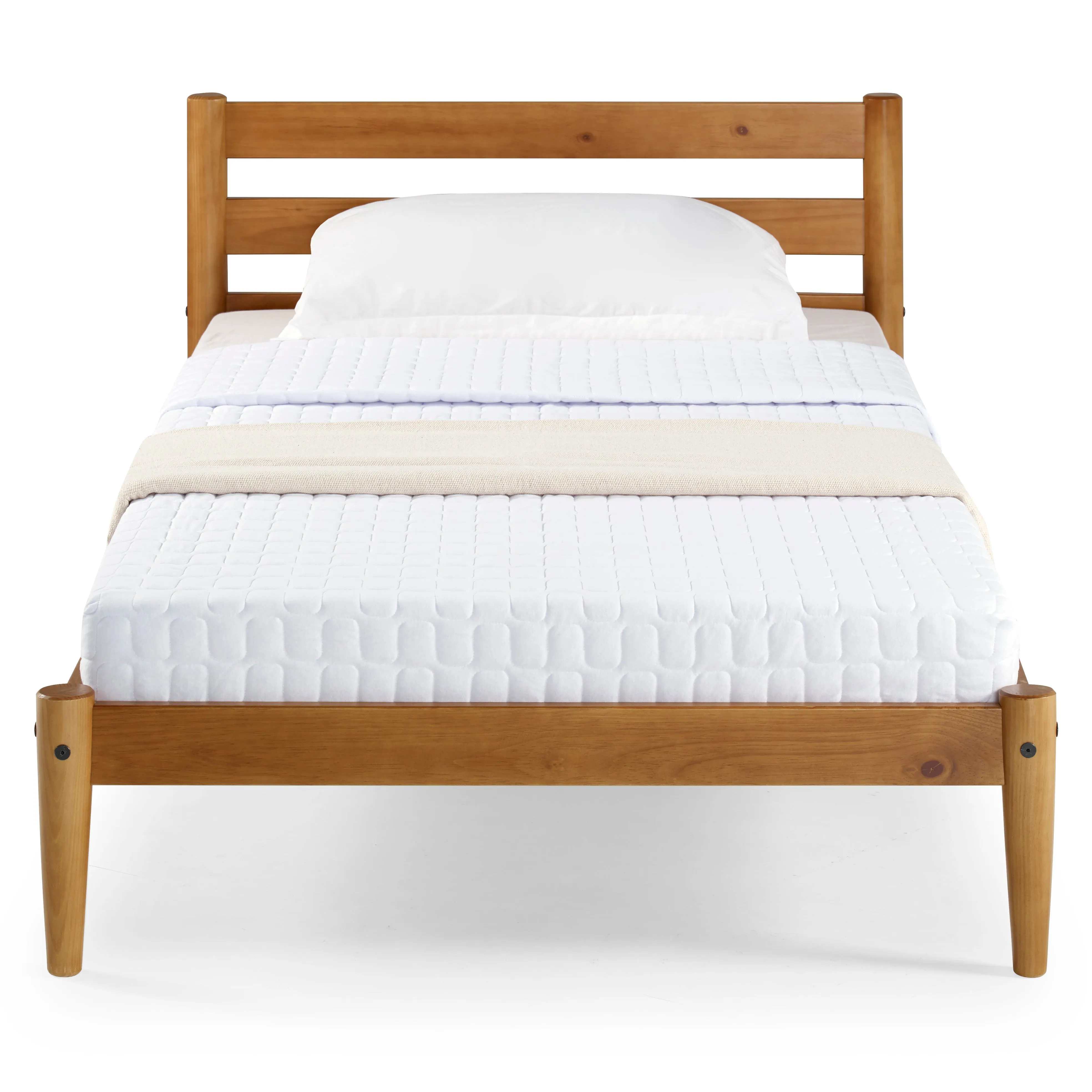 Mid-Century Twin Size Platform Bed - 2 Color Options