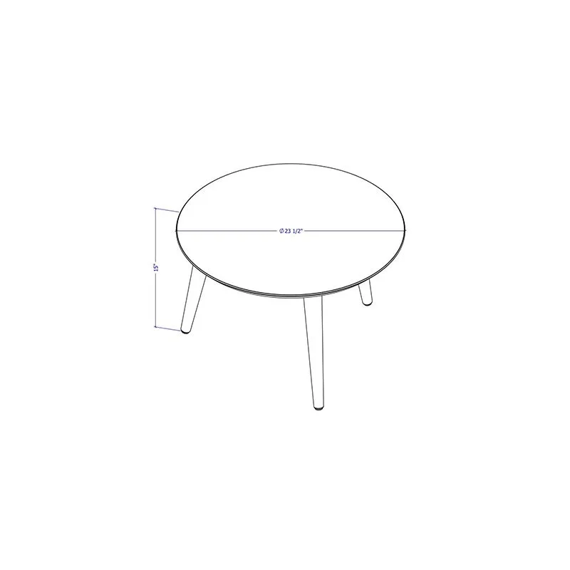 Moore 23.62" Round Mid-High Coffee Table in Grey