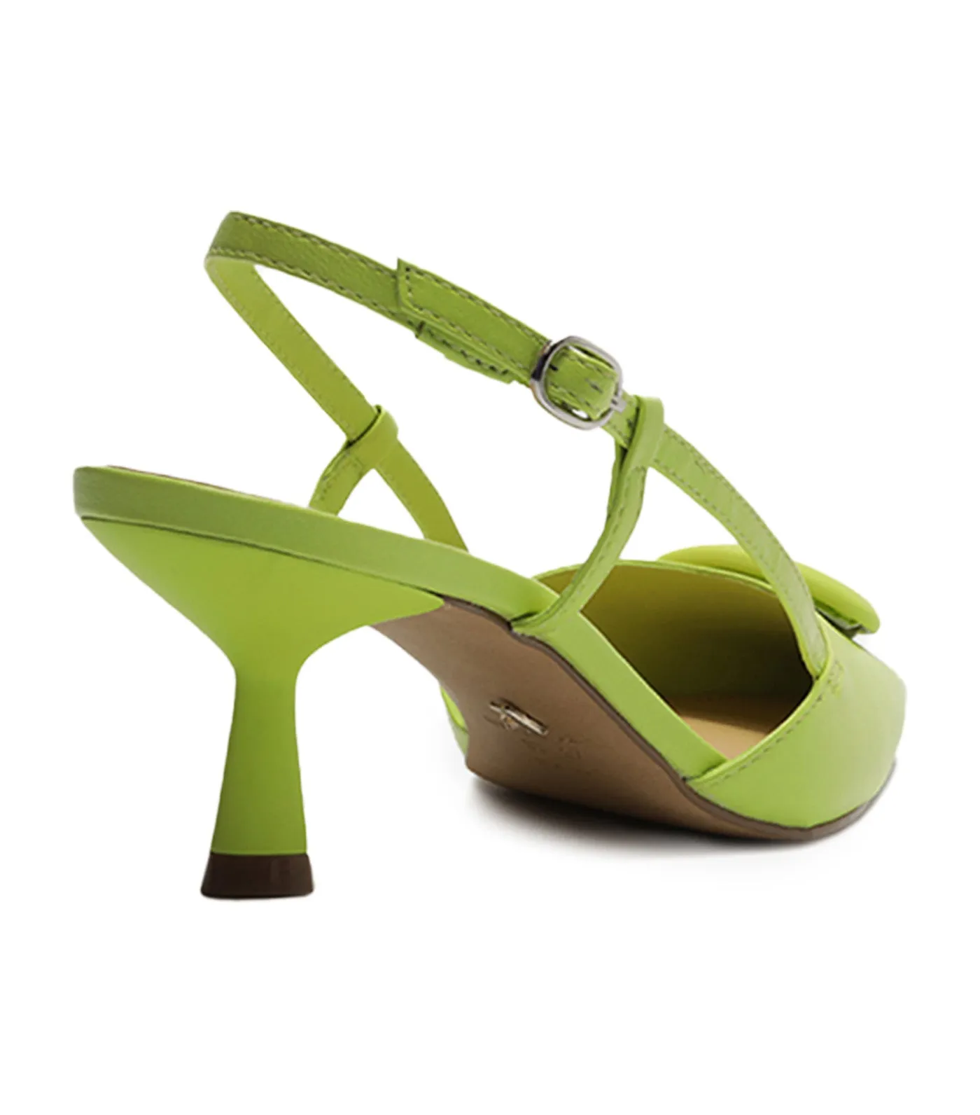 Pointy Toe Slingback Detail Pumps Fresh Lime