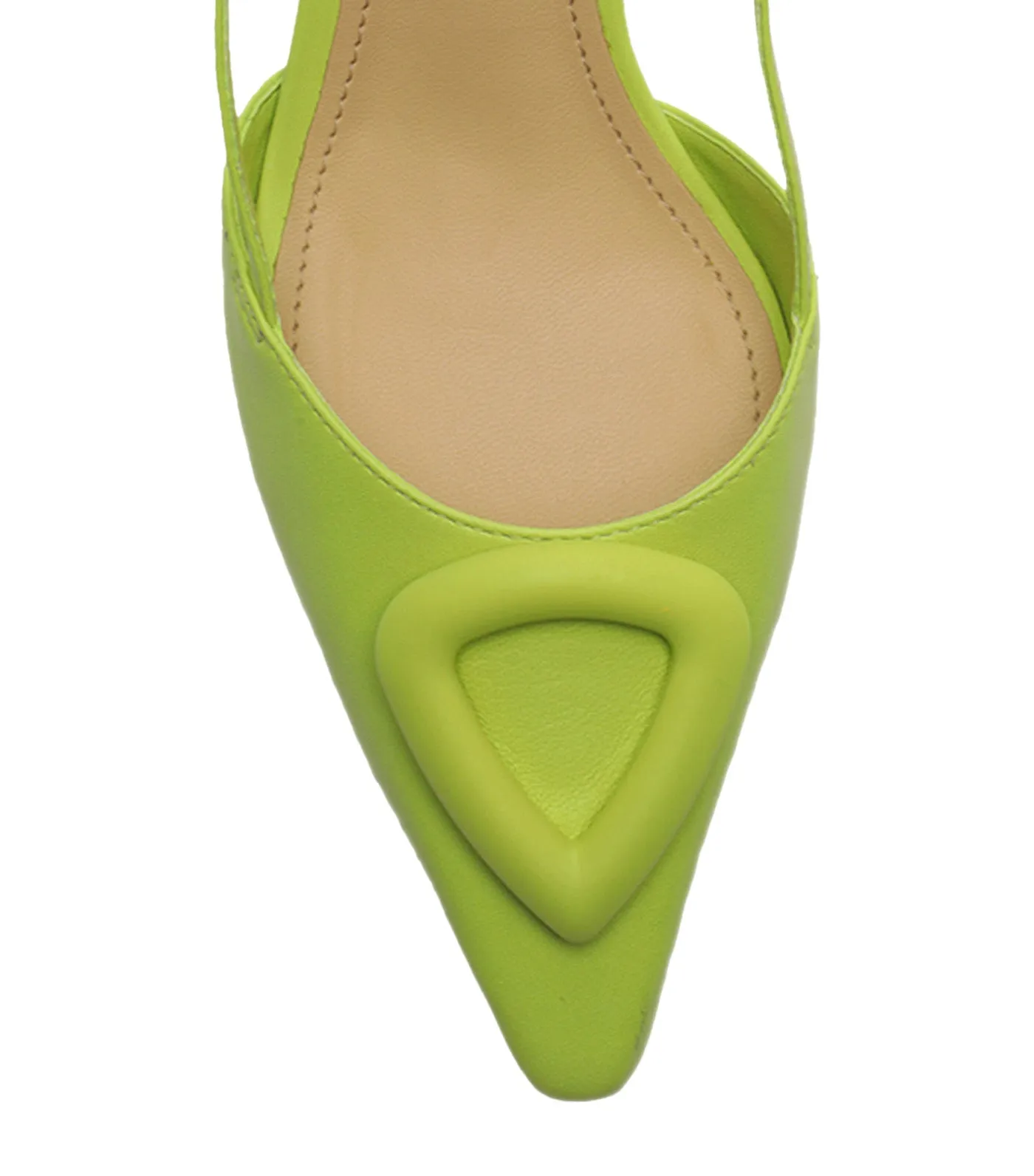 Pointy Toe Slingback Detail Pumps Fresh Lime