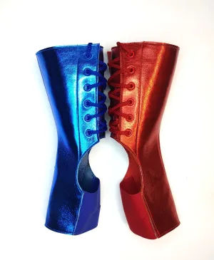 READY MADE Red & Blue HARLEY QUINN Aerial Boots SIZE 2