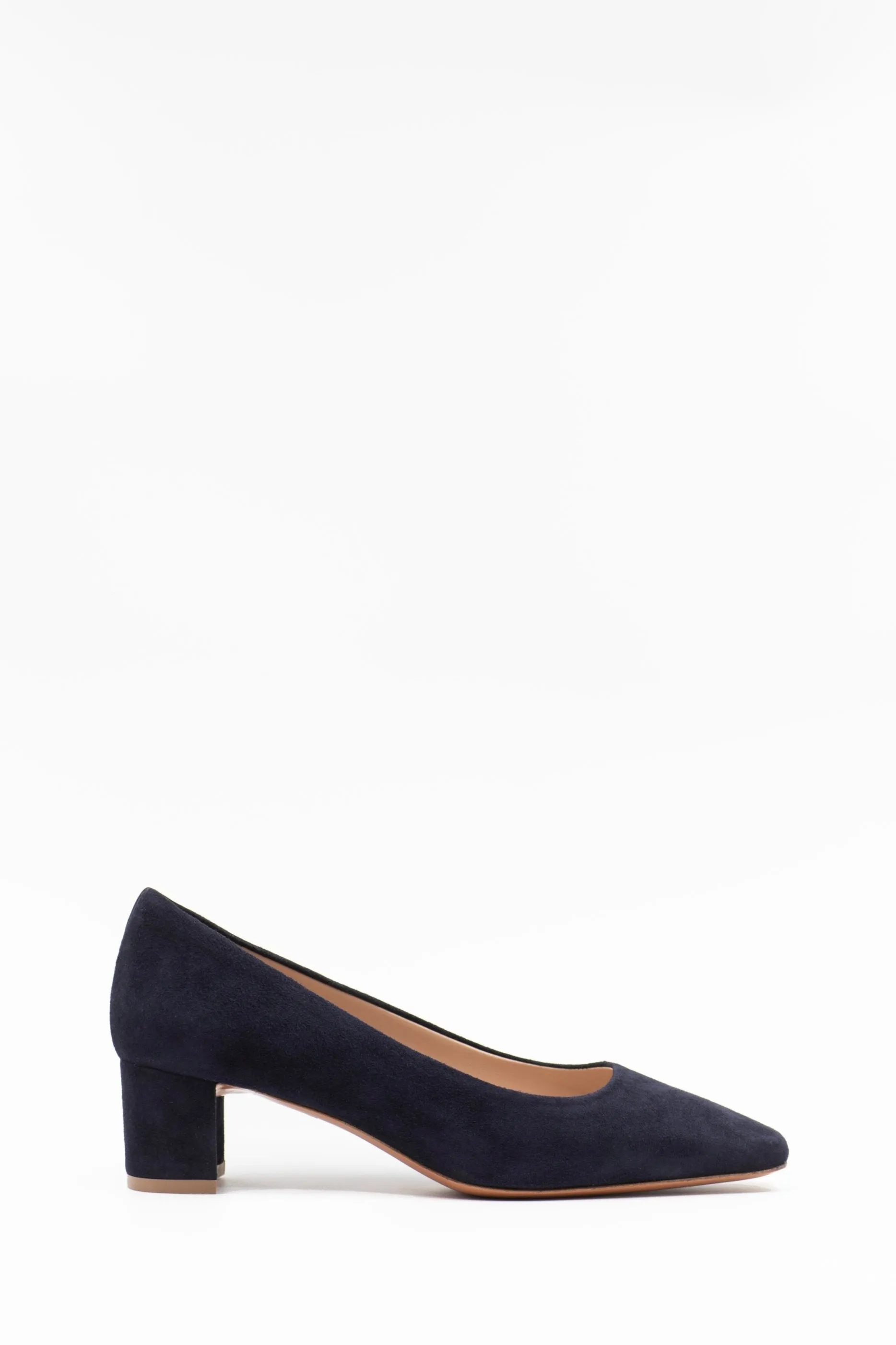 Square-toe pumps navy suede