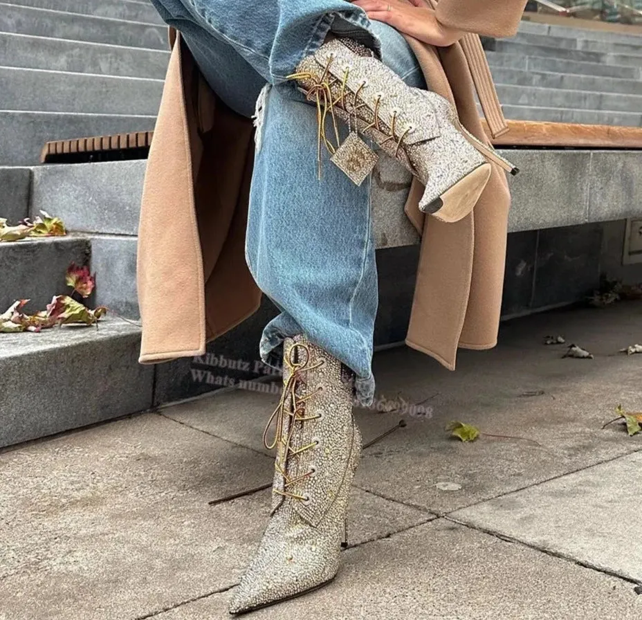 TEEK - Golden Rhinestone Boots