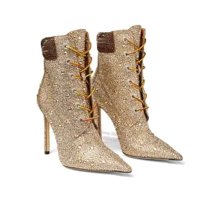 TEEK - Golden Rhinestone Boots