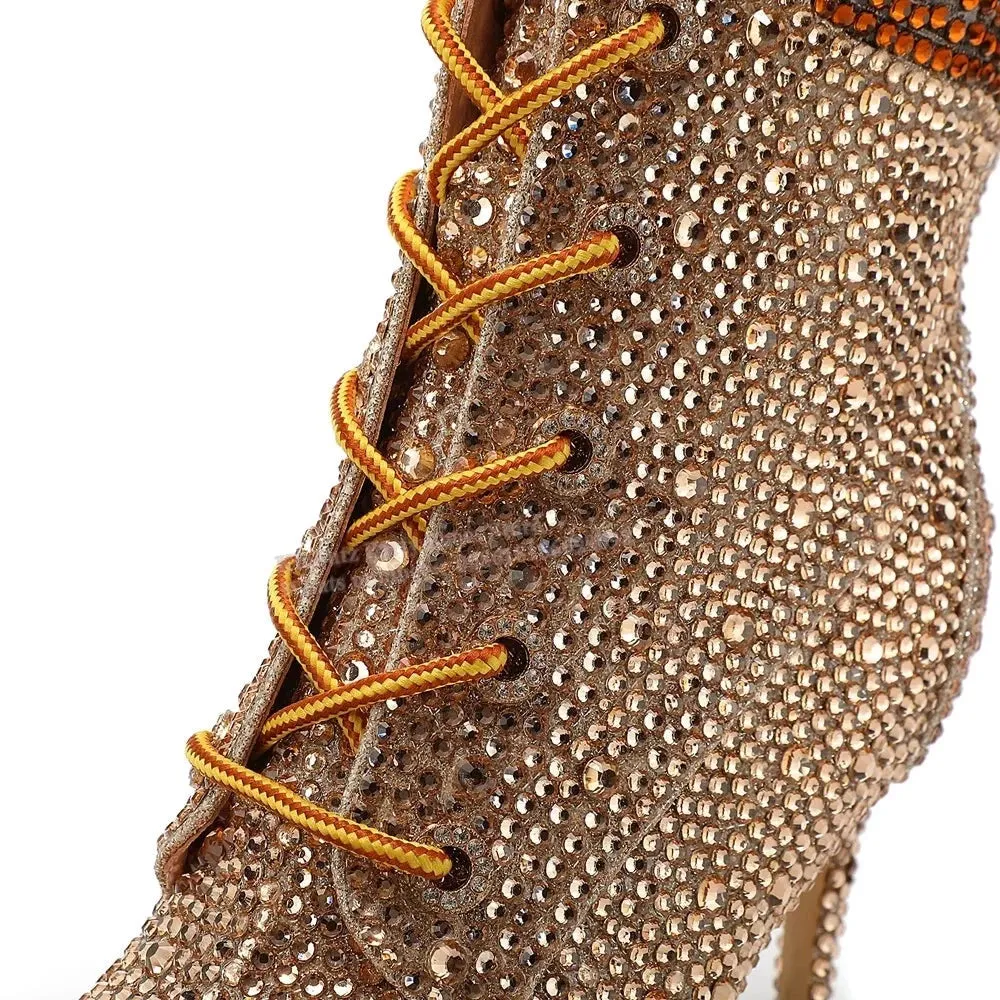 TEEK - Golden Rhinestone Boots