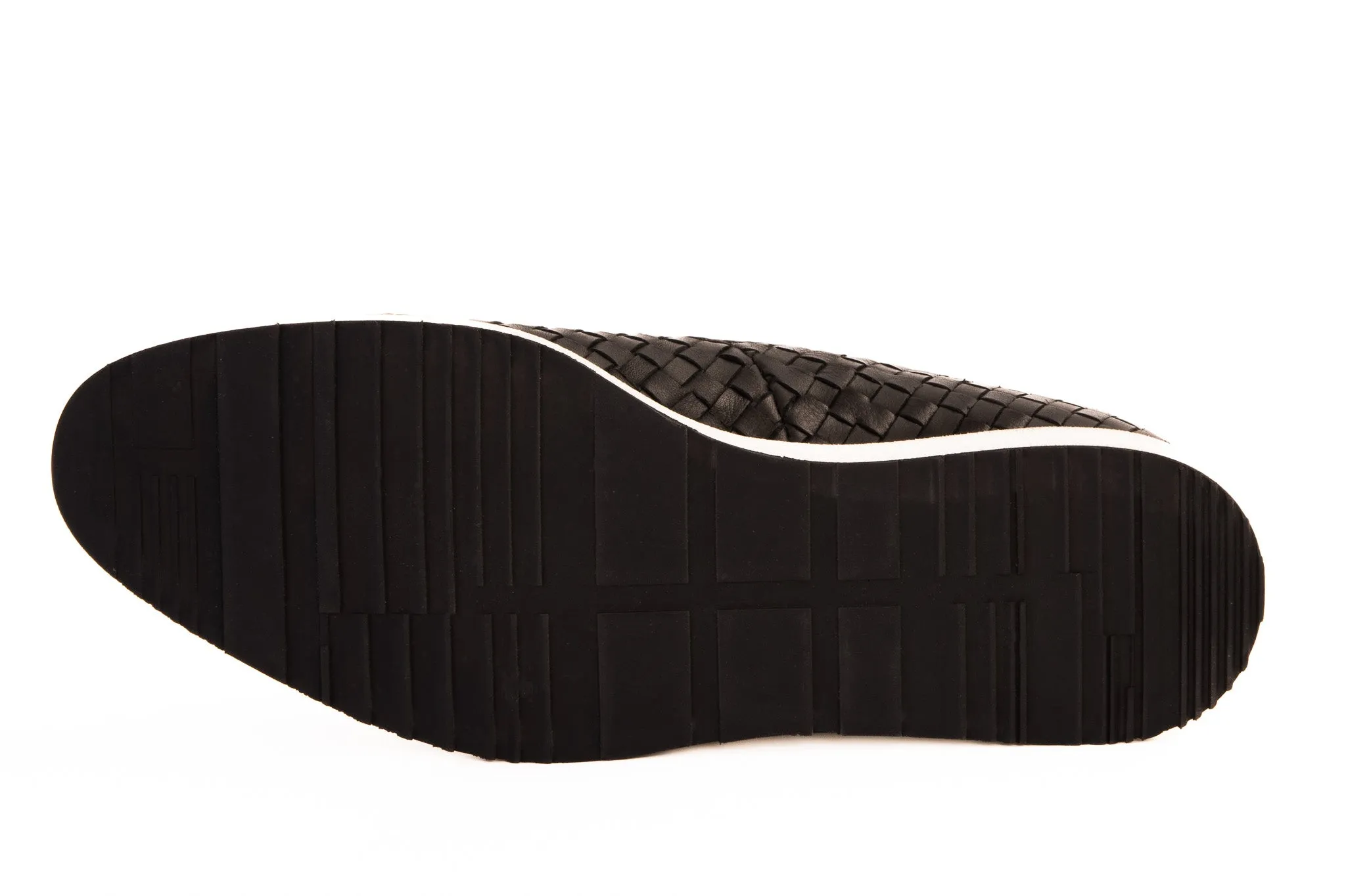 The Ostrava Black Leather Woven Slip-on Loafer Men Shoe Final Sale!