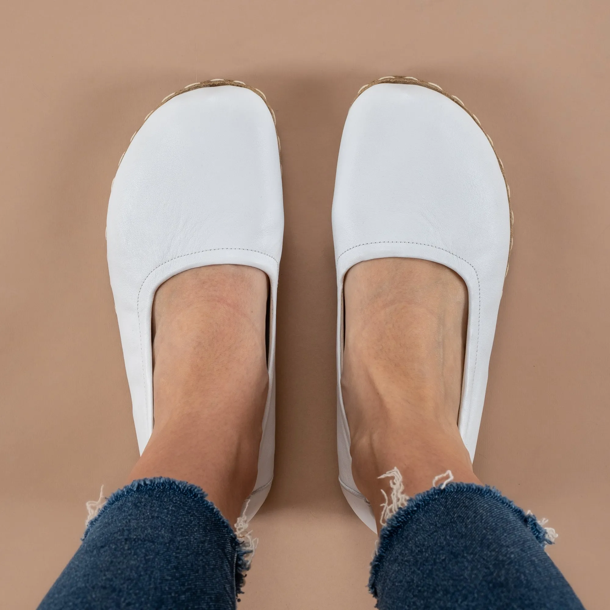 White Barefoot Ballet Flats