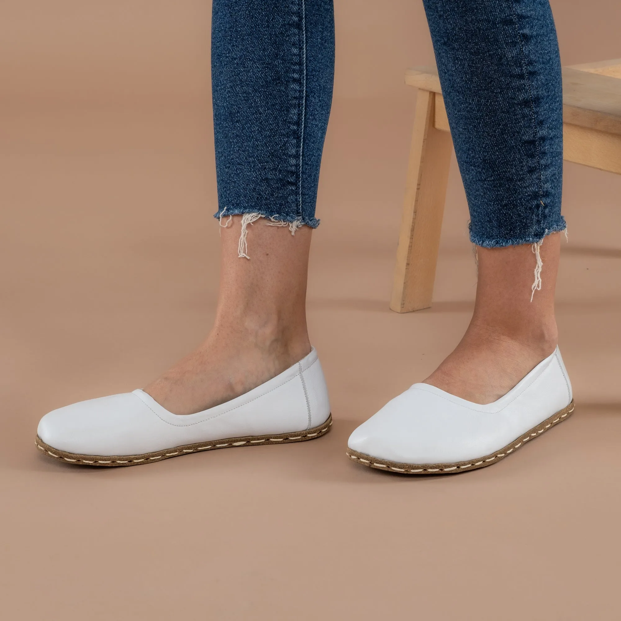 White Barefoot Ballet Flats