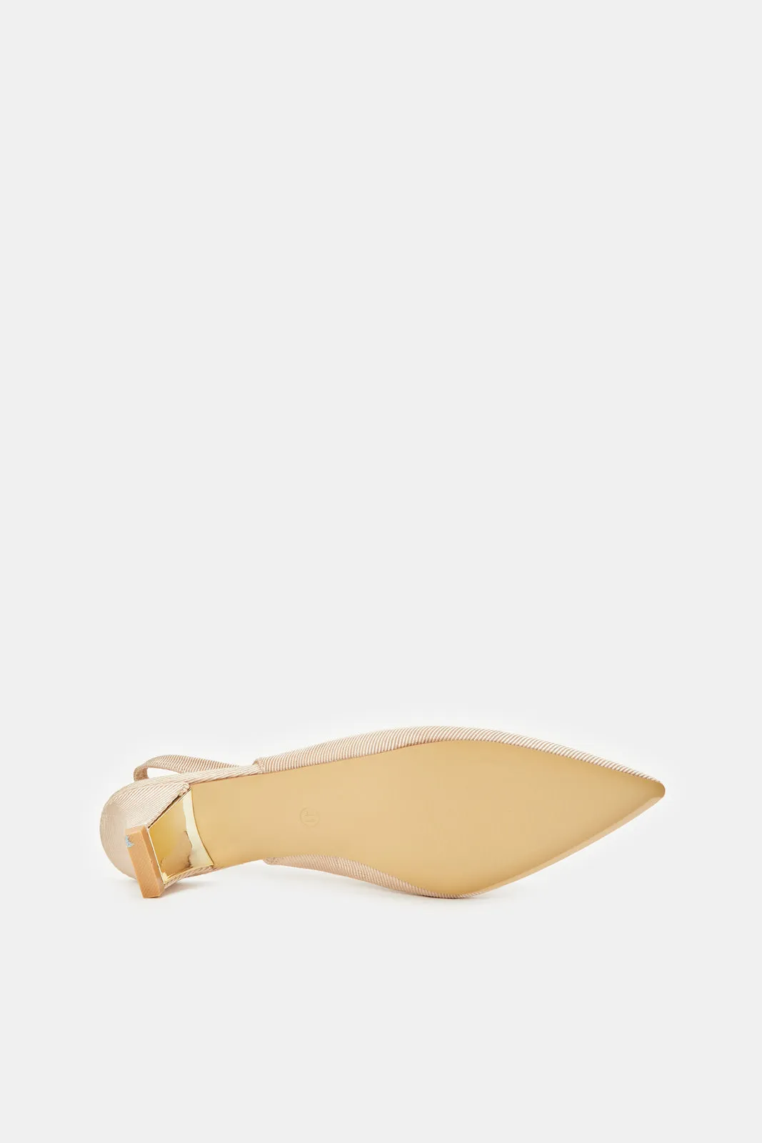 Women Beige Patent Slingback Sandal